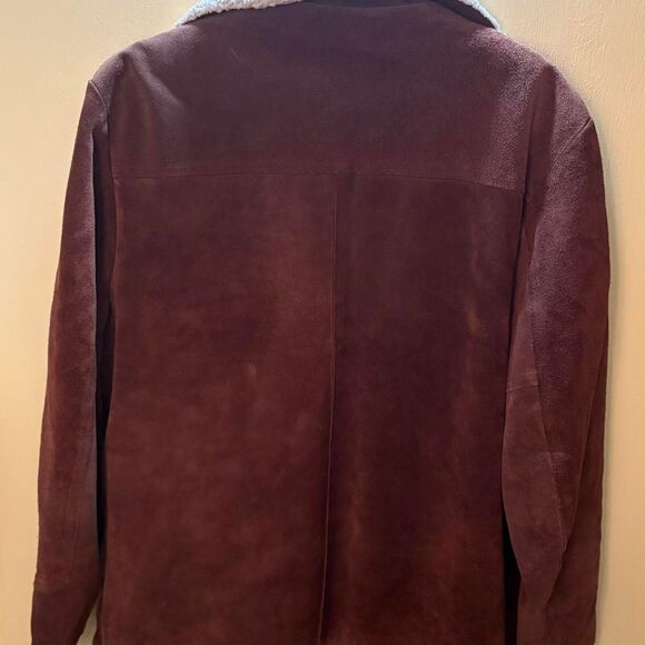 Vtg. Silton CA cognac brown suede jacket sherpa lined. Western ranchwear. 42. - Picture 2 of 8